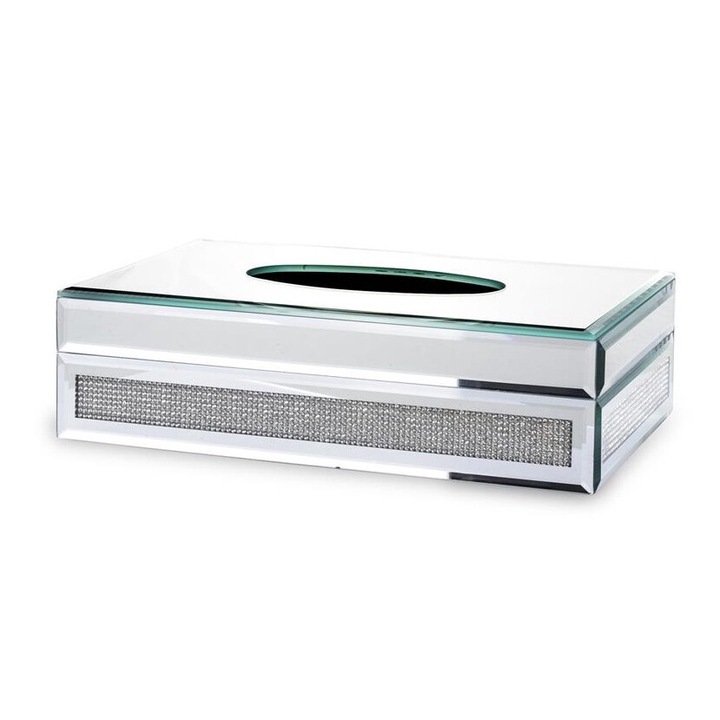 Suport servetele, Art-Pol, plastic, 7 x 26 x 15 cm, argintiu