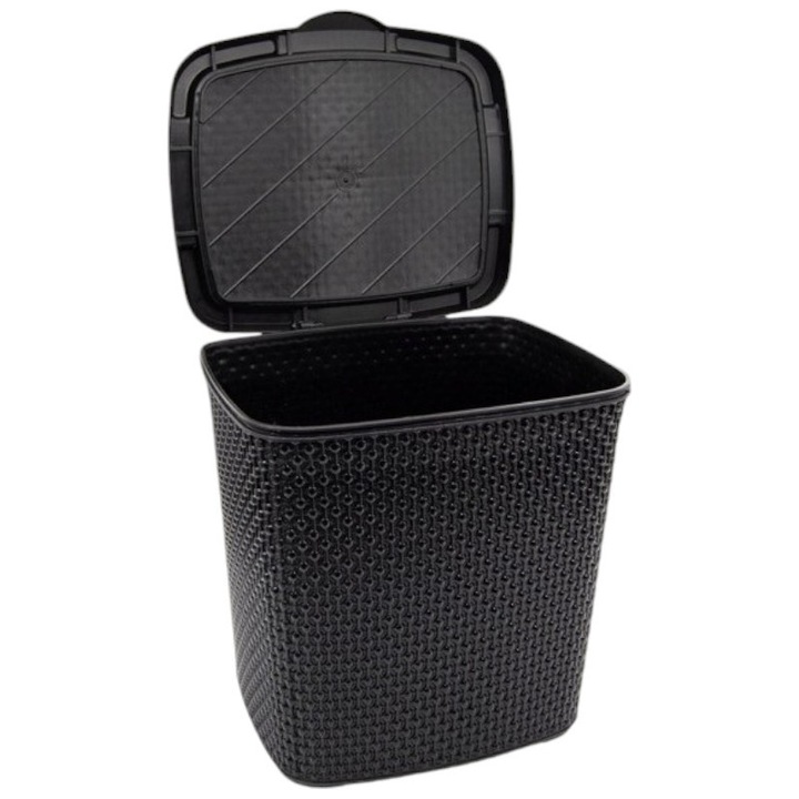 Gyöngyszínű mosószer tartály, műanyag, fekete, 6 literes