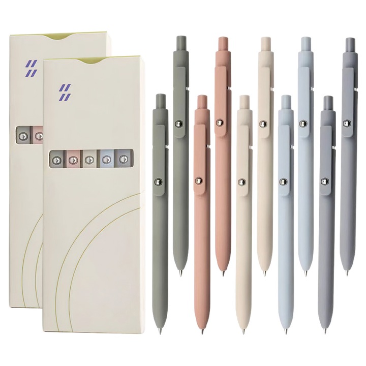 Set 10 pixuri, ZXJDN®, silicon, 0, 5 mm, potrivit pentru studiu si birou, multicolor