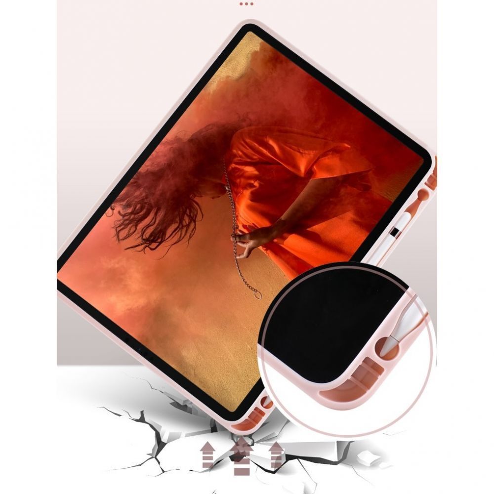 Tablete compatibile iPad 2020 10.2 (iPad 8) - husa inteligenta roz, cu suport pentru creion