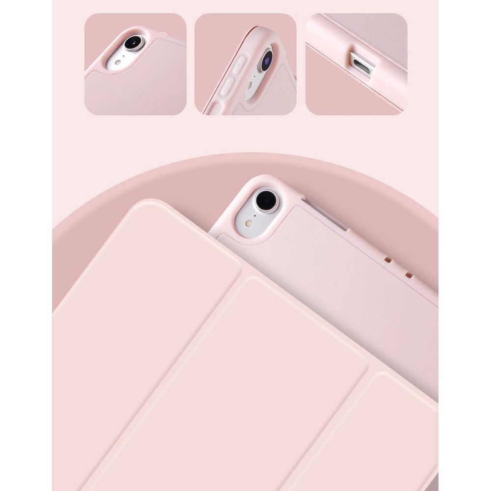 Tablete compatibile iPad 2020 10.2 (iPad 8) - husa inteligenta roz, cu suport pentru creion