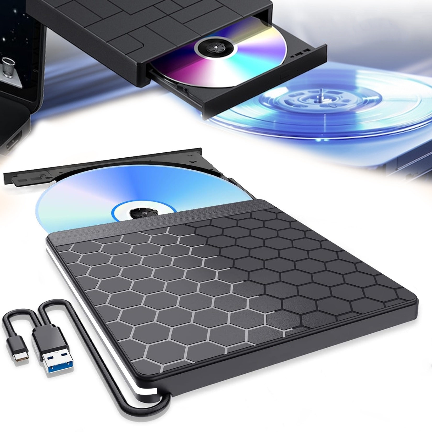 DVD writer extern, unitate optica externa, USB 3.0, CD, DVD +/-