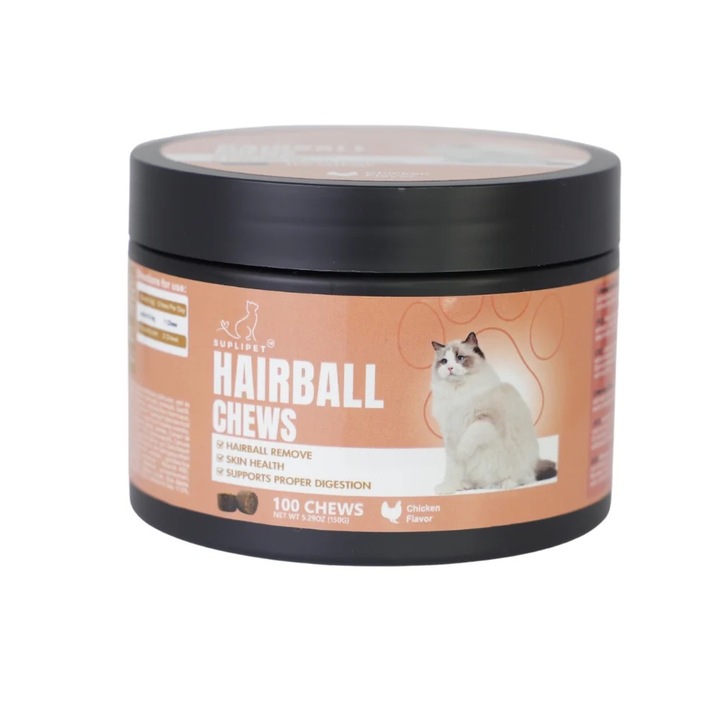 Supliment nutritiv pentru Eliminarea Ghemotoacelor de Par, Pisici, 100 caps, Suplipet