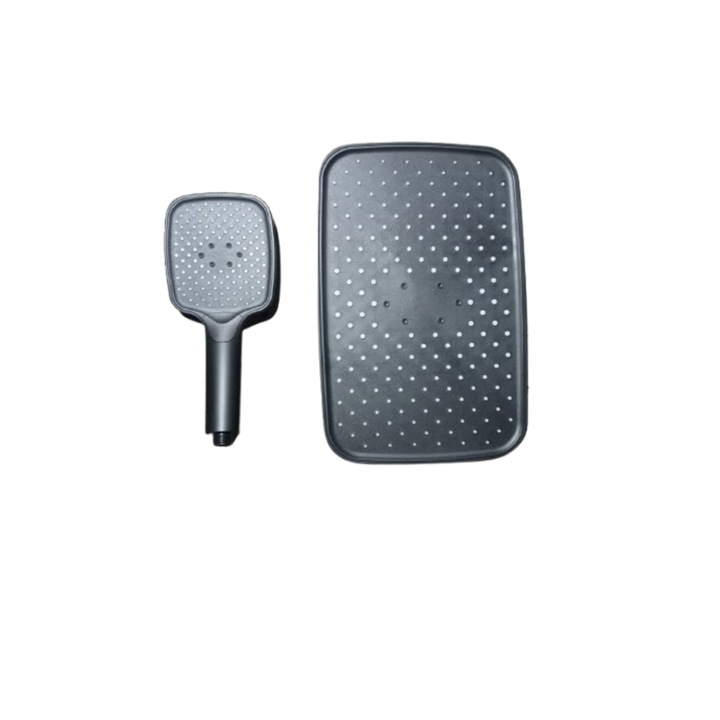 Set para de dus mica si mare, negru mat