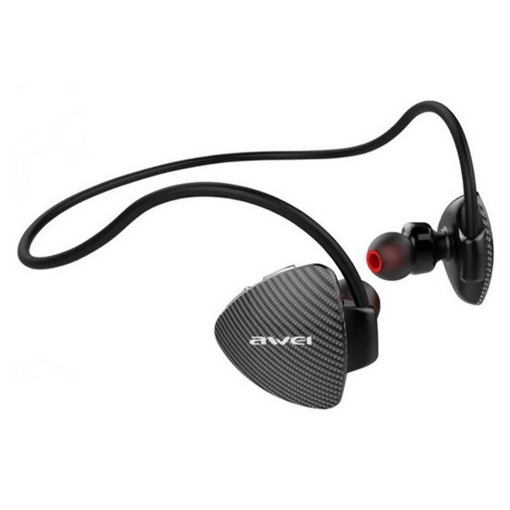 Awei a849bl bluetooth fülhallgató sztereo, v5.3, nyakba akasztható, mikrofon, felvevő gomb, sport, ipx4, fekete