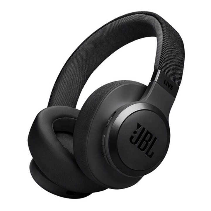 Jbl live 770nc bluetooth fejhallgató sztereo, v5.3, mikrofon, aktív zajszűrő, multipoint, összehajtható, fekete