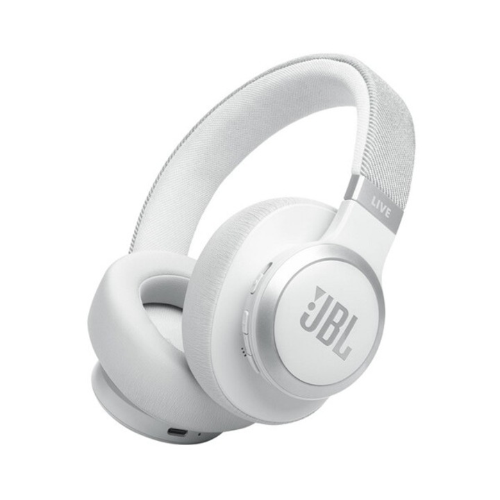 Jbl live 770nc bluetooth fejhallgató sztereo, v5.3, mikrofon, aktív zajszűrő, multipoint, összehajtható, fehér