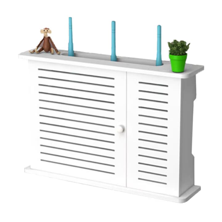 WiFi кутия за съхранение, стенен монтаж, пластмаса, за рутер, 30x15x10см