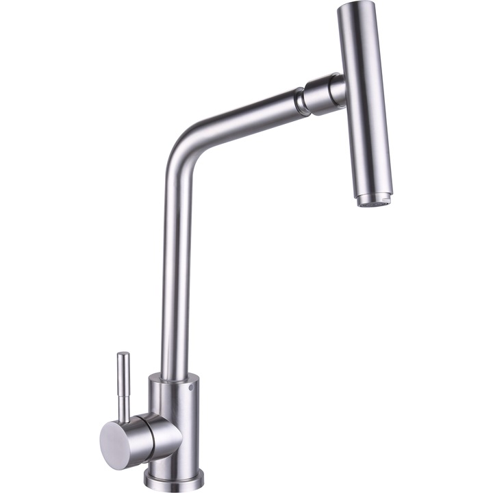 Смесител за кухненска мивка Reecomer Flex, Съчленена тръба, Инокс