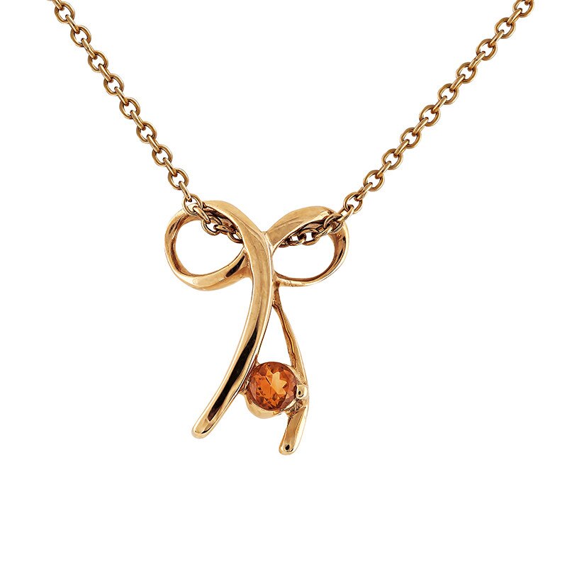 Pandantiv cu Lant Deruvo Aur 14k Citrin PN12520-Y4CT