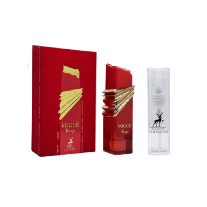 Eau de Parfum, Alhambra, Vogue Rouge, női készlet, 100 ml 10 ml-es Utazói Utazós Újratölthető Kittel