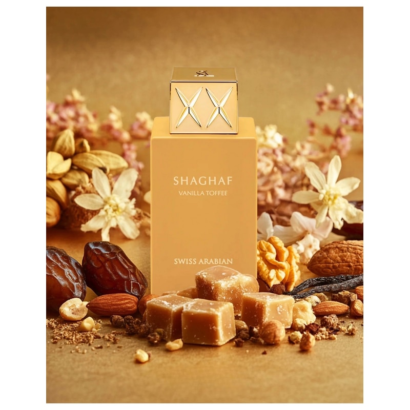 Apa de parfum, Swiss Arabian SHAGHAF VANILLA TOFFEE, unisex, 75 ml