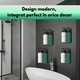 Set Dispensere de Sapun Montate pe Perete, SELERIS ®, 2 Recipiente, 300ml, Incuietoare Magnetica, Mod Instalare Dubla, Fara Gaurire cu Dublu Adeziv sau Gaurire cu Suruburi, Usoare, Alb si Verde