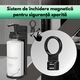 Set Dispensere de Sapun Montate pe Perete, SELERIS ®, 2 Recipiente, 300ml, Incuietoare Magnetica, Mod Instalare Dubla, Fara Gaurire cu Dublu Adeziv sau Gaurire cu Suruburi, Usoare, Alb si Verde