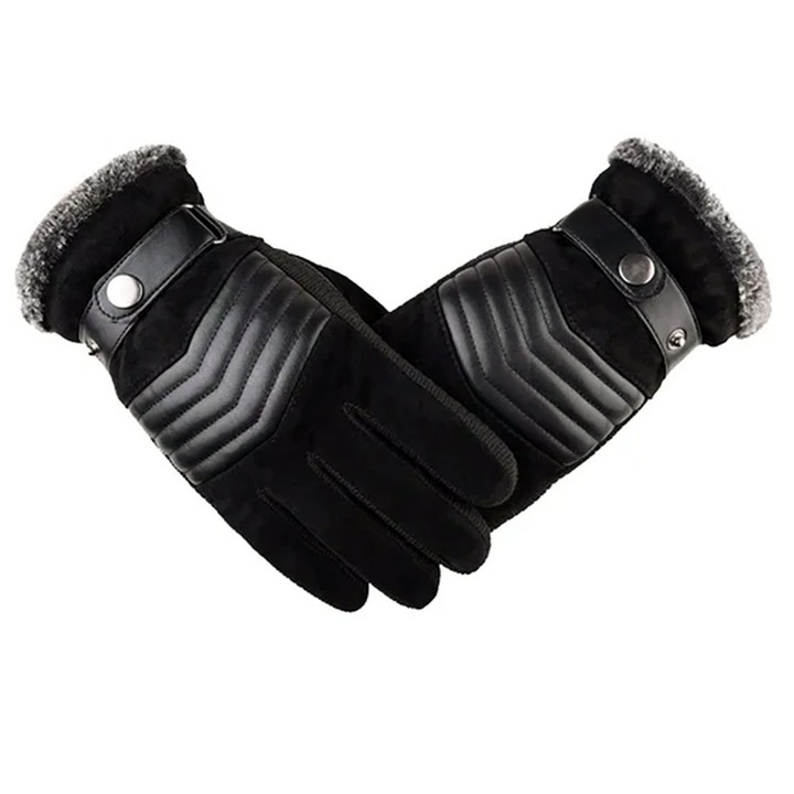 Manusi pentru Iarna, OPTIM SOLUTION, Tactile, Warm Winter Gloves, All Day OptimForm Pro, Functie Touchscreen (Ecran Tactil), Termoizolare, Materiale de Calitate Superioara, Confortabile, Rezistente la Vant, Design Elegant, Marime Universala, Gri