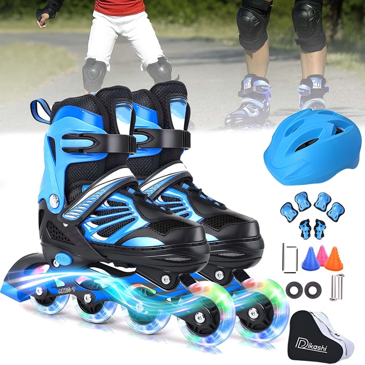 Регулируеми ролки със светещи колела 38-42 за деца и възрастни