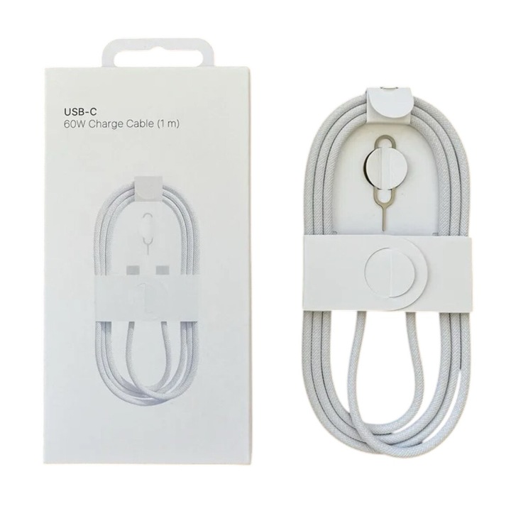 Cablu de date type-C-C 60W Compatibil cu Iphone 16/16plus/16pro/16proMax, fast charge.Quandes®