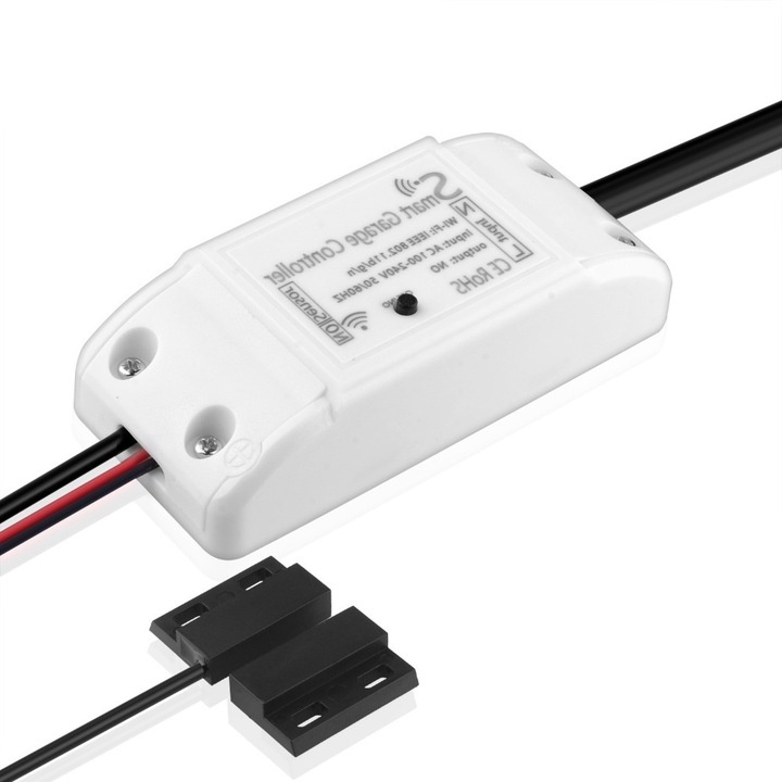 WiFi интелигентен комплект за управление на гаражни врати, управление на приложението на смартфон, за Google Assistant и SmartThings, интелигентност, гласово/дистанционно управление, изключване по време, бял