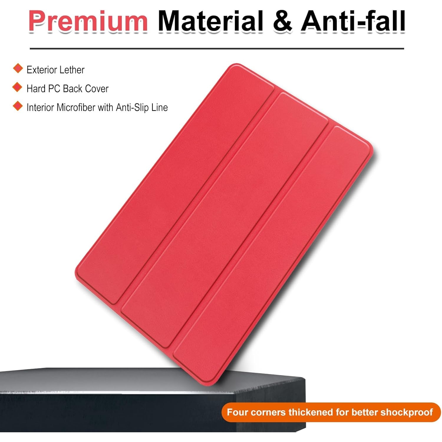 Husa Sigloo pentru tableta Lenovo Tab P11 Gen2(TB-350), 11.5 inch, Red, Trifold, Smart Cover, Ultraslim