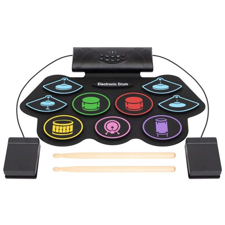 Kit de tobe, SAL, 7 ritmuri selectabile si 10 melodii demonstrative