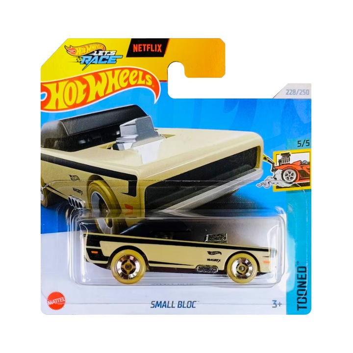 Masinuta Metalica Hot Wheels, Small Bloc, 1:64, Crem