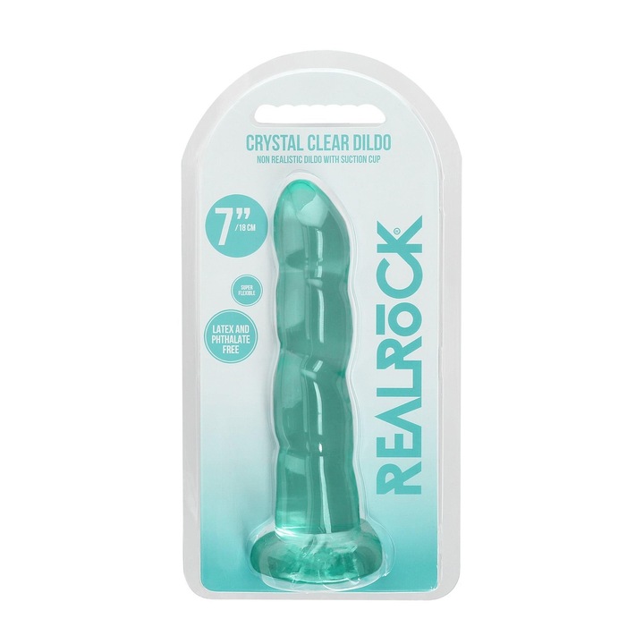Dildo Transparent cu Ventuza - 17 cm, Stimulare Vaginala si Anala, Fara Ftalati