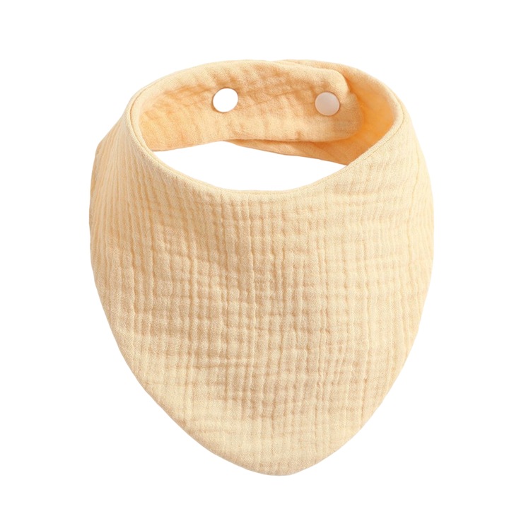 Baveta textila Mixbo, fixare prin capse, muselina, bej