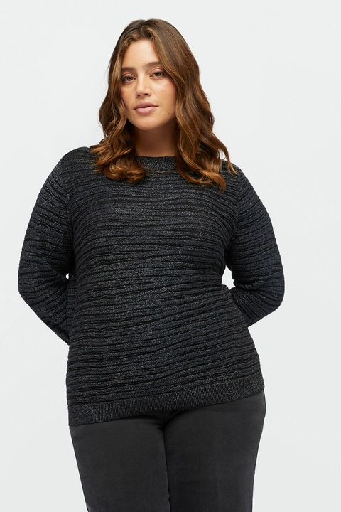 Fiorella Rubino, Pulover regular fit cu decolteu la baza gatului, Negru, M