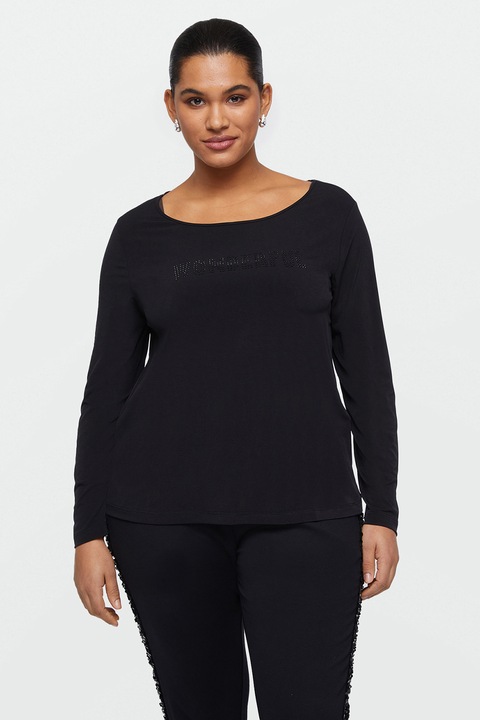 Fiorella Rubino,Bluza cu strasuri, Negru, M