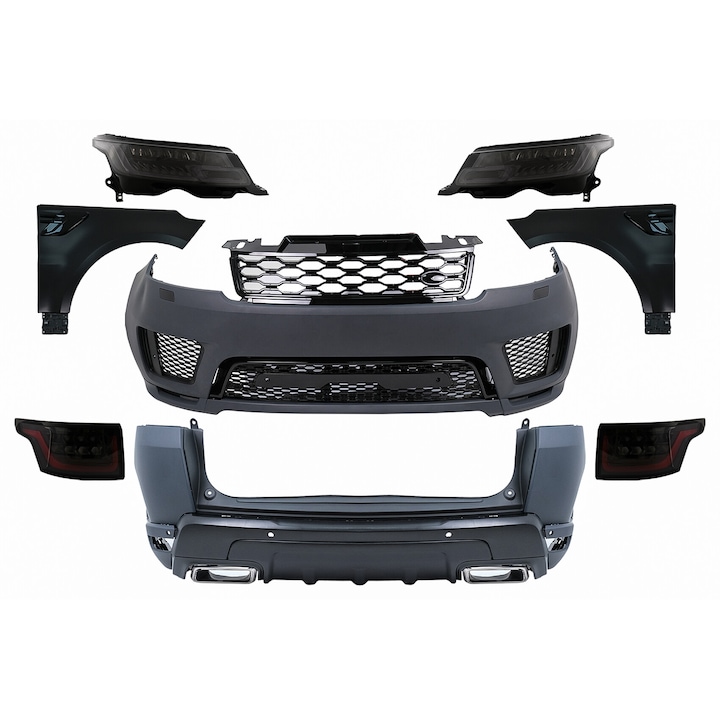 Комплект предна броня, съвместим с Land Range Rover Sport L494 2013-2017 Преобразуване в дизайн 2019