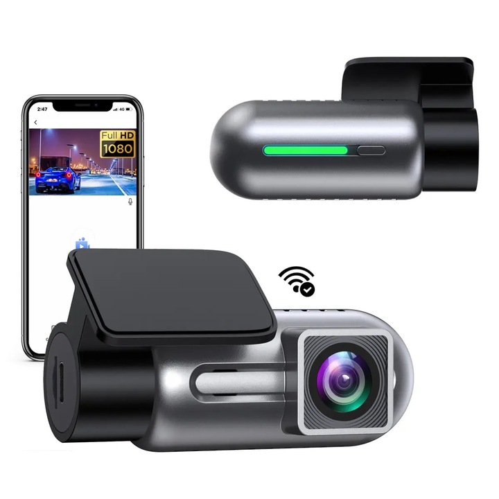 WIFI autós DVR kamera, Éjszakai látás, Full HD 1080P, GC2083 érzékelő