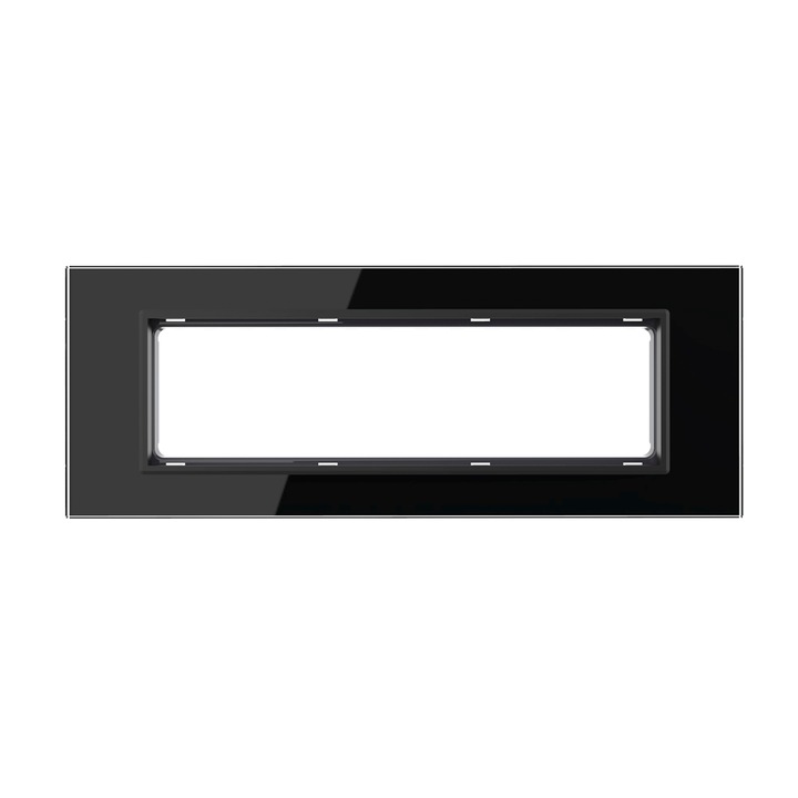 Livolo италианска стандартна стъклена рамка 6/7 модула - нова серия черна