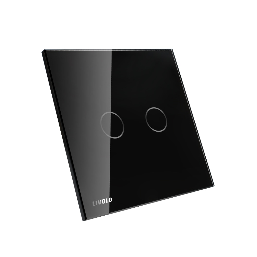 Panou intrerupator dublu cu touch Livolo din sticla
