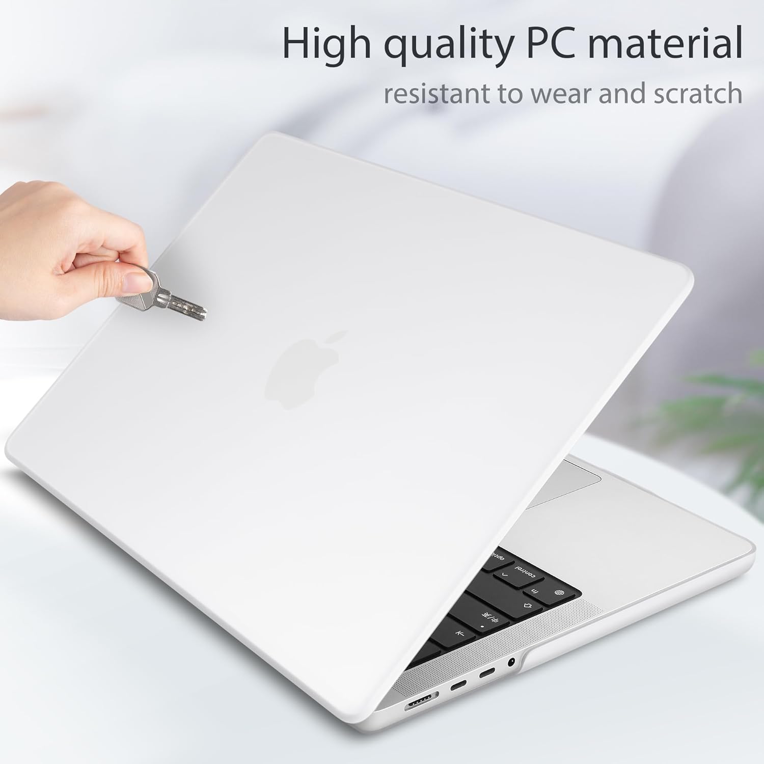 Carcasa laptop 14 inch, transparent mat, set compatibil cu MacBook Pro 2021-2024