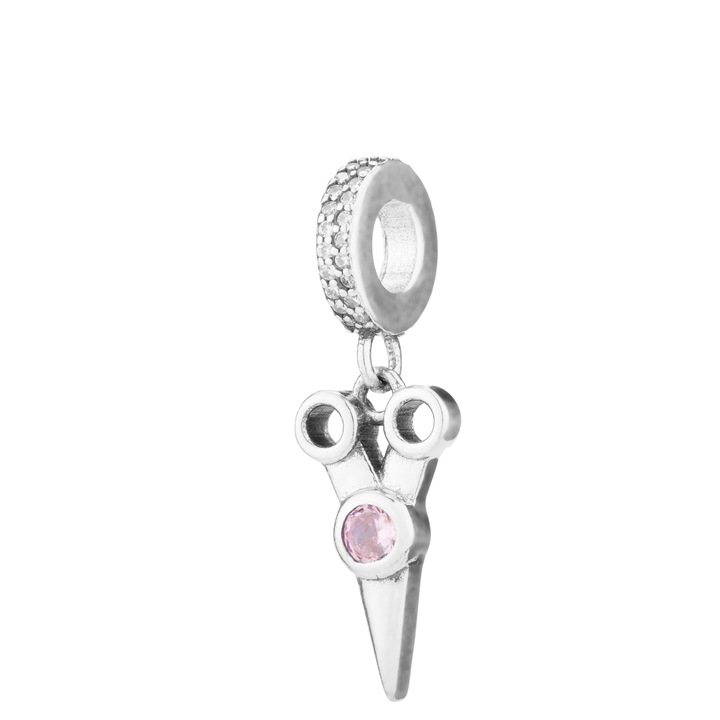 Talisman din argint 925, Piatra: zirconia fatetata si cubic zirconia, Culoare: roz si transparent, Sonis Silver