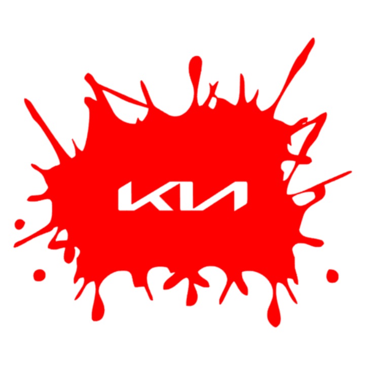Sticker pata KIA, rosu, 30cm