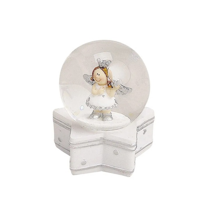 Hógömb, angyal, fehér