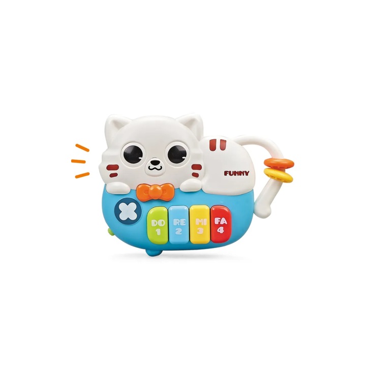 Jucarie interactiva cu clape in forma de pisicuta, sunete si lumini