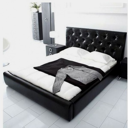 Pat Tapitat Clara 140, Piele Ecologica, Negru