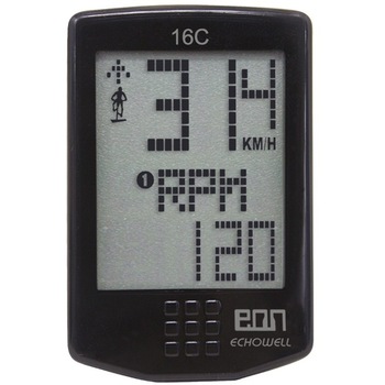 Vitezometru Echowell EON-16C wireless, 16 functii, cadenta pe fir, Black Vitezometru Echowell EON-16C wireless, 16 functii, cadenta pe fir, Black