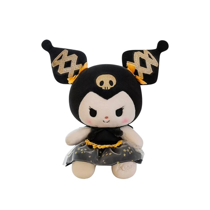 Papusa de plus, Kuromi din seria Hello Kitty Sanrio, multicolor, 65 cm