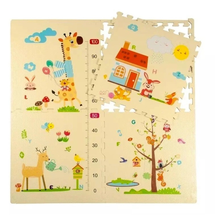 COVOR COPII TIP PUZZLE 1200X1200X12 mm Girafa masuratoare