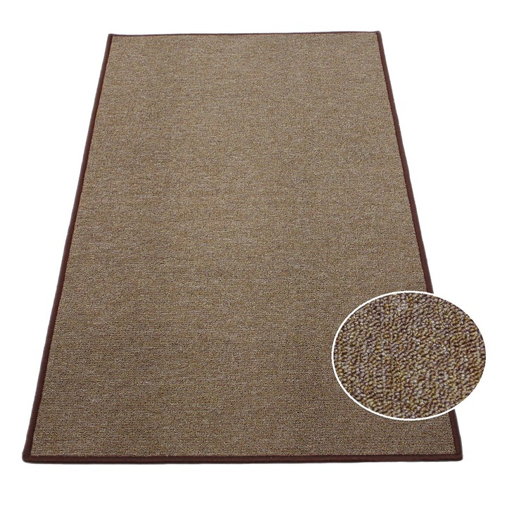 Covor, Rectangular, 100 x 400 cm, Camera de zi, Clasic, Fire scurte, Compatibil cu incalzire prin pardoseala, Polipropilena, Maro