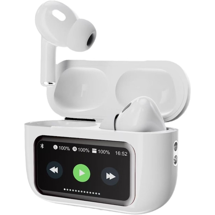 Casti wireless Guess 4G Printed Logo, Bluetooth 5.3, 250mAh, Autonomie 6h, USB-C, Mov