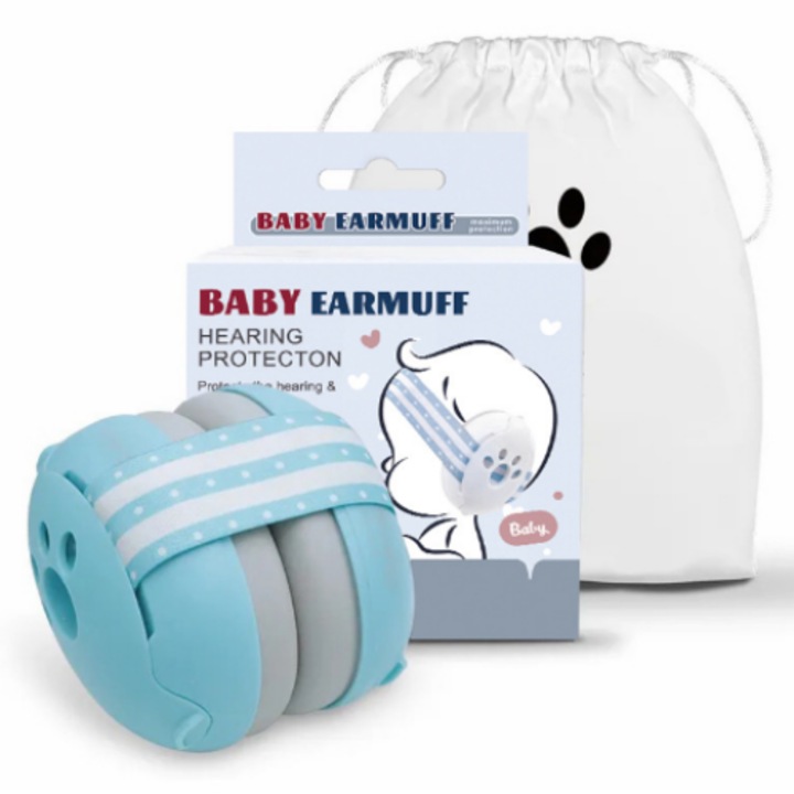 Fülvédő gyerekeknek, Ideális zajos környezetben, Zajcsökkentés, 25 db, Rögzítőrendszer, Hallásvédelem, Ergonomikus kialakítás, Állítható méret, Kényelmes, Könnyű, Kék