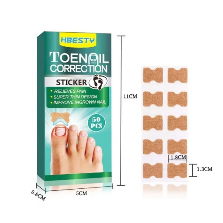 Комплект от 50 лепенки NailPerfect Toenail Correction Patch, за корекция и защита на врастнали нокти