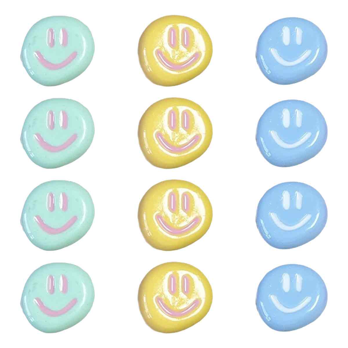 Set 12 magneti decorativi smiley face, Cozevdnt, diverse culori