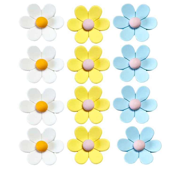 12 darabos dekoratív hűtőmágnes készlet, Enforose, színes virágok, 1,06 hüvelykes és 0,7 hüvelykes méretben