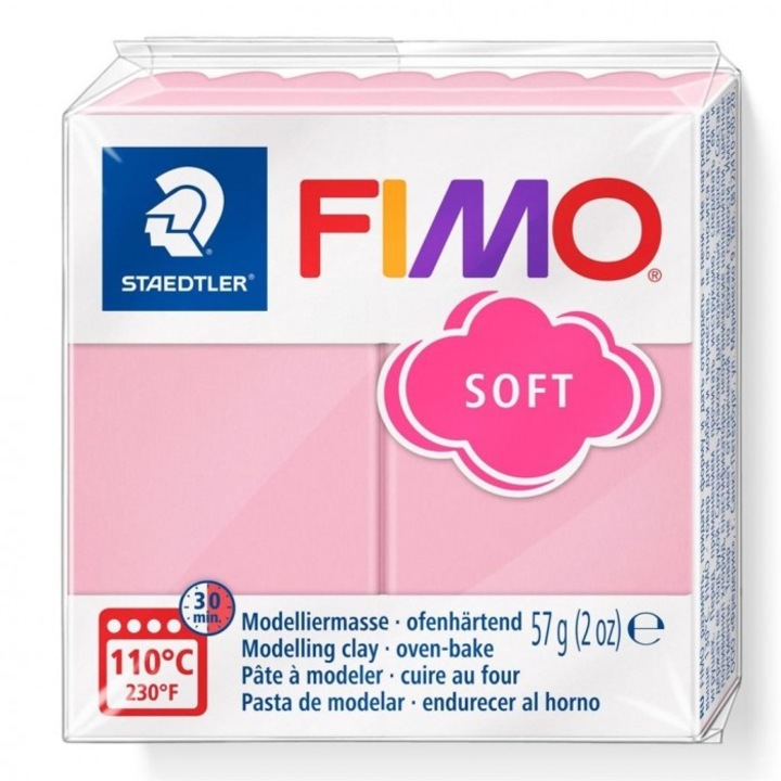 Fimo modellező agyag 57g, Staedtler, rózsaszín, 55x55mm