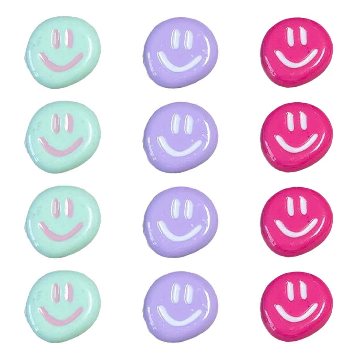 Set 12 magneti decorativi smiley face, Cozevdnt, diverse culori